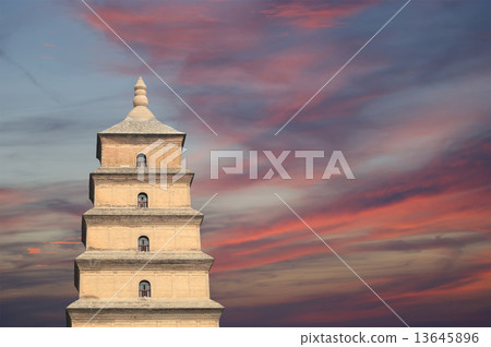 Giant Wild Goose Pagoda (Big Wild Goose Pagoda), is a Buddhist pagoda located in Xian, China 13645896