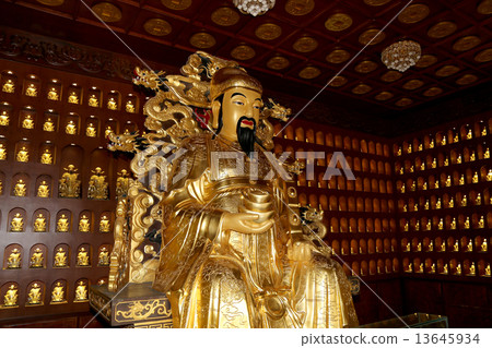 Statue of Xuanzang. Great Wild Goose Pagoda, Xian (Sian, Xi'an), Shaanxi province, China 13645934