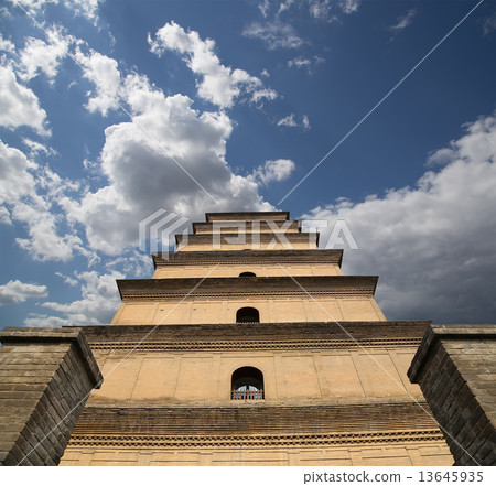 Giant Wild Goose Pagoda (Big Wild Goose Pagoda), is a Buddhist pagoda located in Xian, China 13645935
