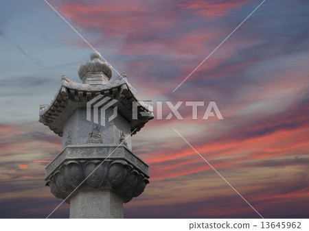 On the territory Giant Wild Goose Pagoda or Big Wild Goose Pagoda-- southern Xian, China 13645962