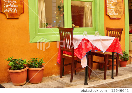 Beautiful street cafe in greek town Nafplion Beautiful street cafe in greek town Nafplion 13646641