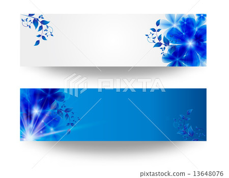 banner with flowers and leaves banner with flowers and leaves 13648076