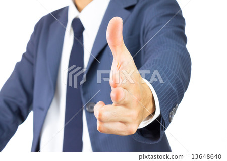 Businessman Finger Gun Isolated on White Background Businessman Finger Gun Isolated on White Background 13648640