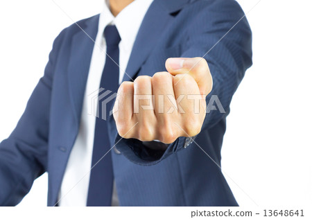 Businessman Fist Isolated on White Background on Horizontal View 13648641