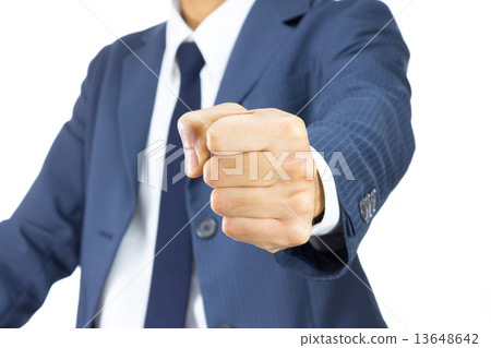 Businessman Fist Isolated on White Background on Vertical View 13648642