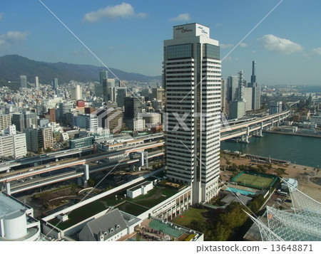 Overlooking Kobe city from Port Tower Observation Room Overlooking Kobe city from Port Tower Observation Room 13648871