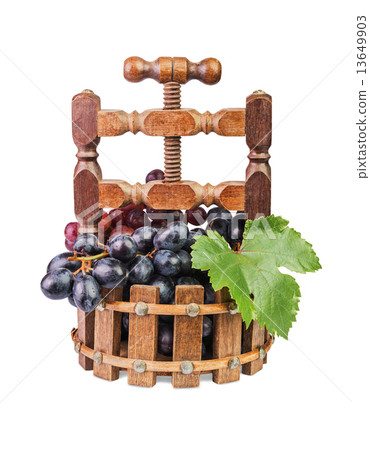grapes in a wooden vase grapes in a wooden vase 13649903