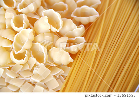 some pasta types on the desk some pasta types on the desk 13651553