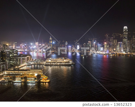 Night view of Hong Kong Victoria Harbor 13652323