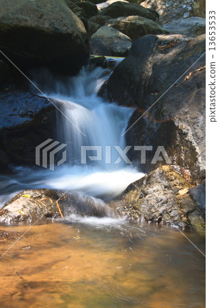 waterfall in forest 13653533