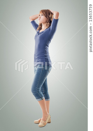 Excited Asian young girl Excited Asian young girl 13653759