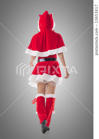 Asian Christmas girl walk 13653817