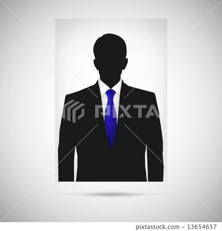 Profile picture whith blue tie. Unknown person silhouette 13654657