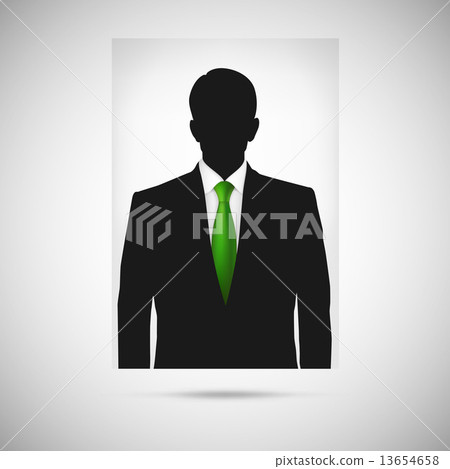 Profile picture whith green tie. Unknown person silhouette 13654658