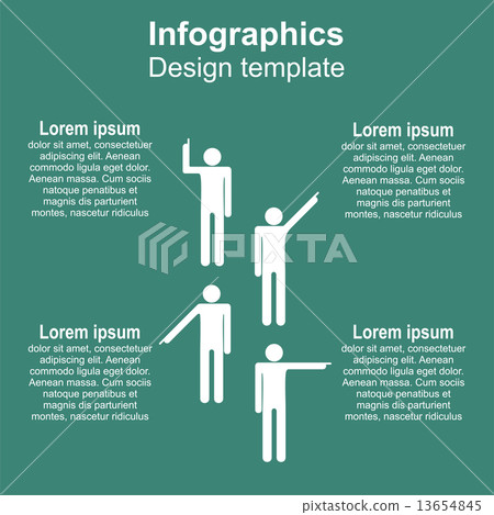 Man with Pointing hand. Vector Illustration 13654845