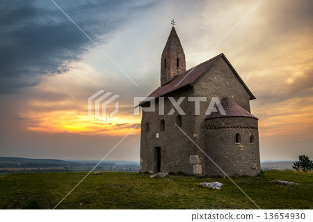 Old Roman Church at Sunset in Drazovce, Slovakia Old Roman Church at Sunset in Drazovce, Slovakia 13654930