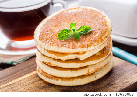 Stack of small pancakes Stack of small pancakes 13656098