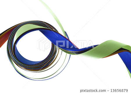 color ribbons fly  on a white 13656879