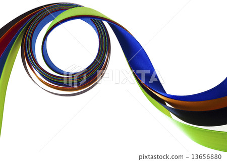 color ribbons fly  on a white 13656880