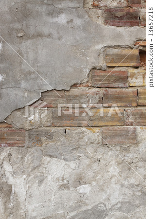 Old grunge brick wall and plaster 13657218