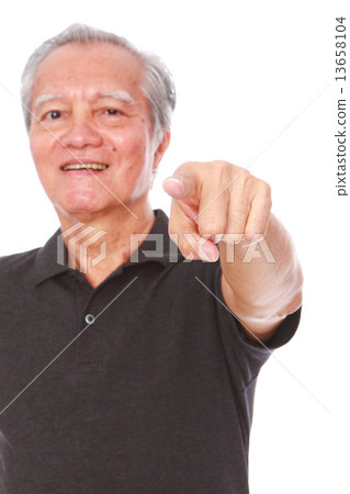 white background old man studio shot businessman portrait senior semi-formal smiling confidence     13658104