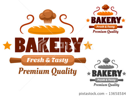 Fresh and Tasty brown bakery emblem Fresh and Tasty brown bakery emblem 13658584