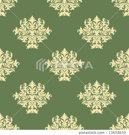 Foliate pattern with seamless baroque ornament 13658630