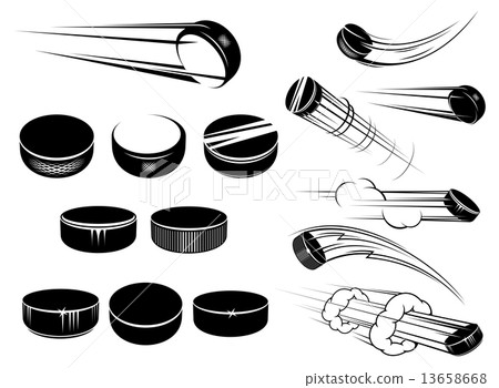 Ice hockey pucks set 13658668