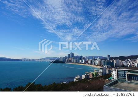 從韓國釜山·塔爾馬澤看到的海雲台 13658761