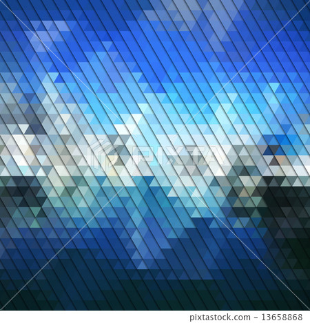 Colorful blue geometric background, abstract triangle pattern vector 13658868