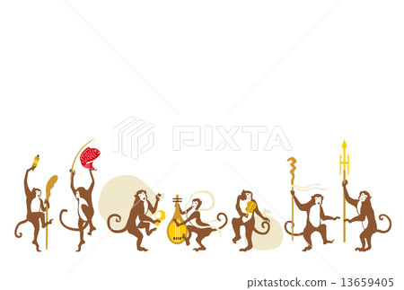 Seven Lucky God monkeys 13659405