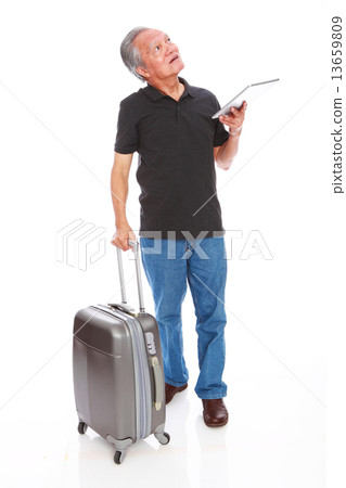 white background old man studio shot businessman portrait senior semi-formal smiling confidence     13659809