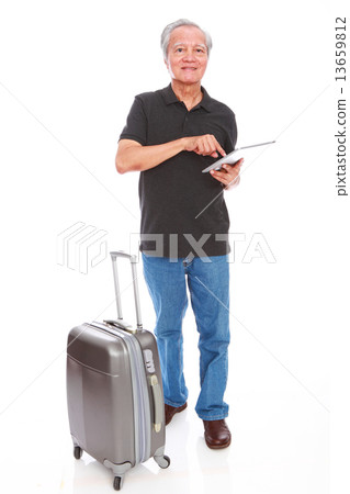 white background old man studio shot businessman portrait senior semi-formal smiling confidence     13659812