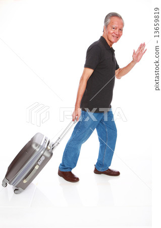 white background old man studio shot businessman portrait senior semi-formal smiling confidence     13659819