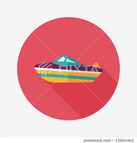 Transportation ship flat icon with long... - Stock Illustration ...