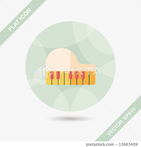piano flat icon with long shadow,eps10 13663489