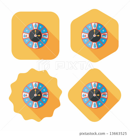 Christmas style clock flat icon with long shadow eps10 13663525