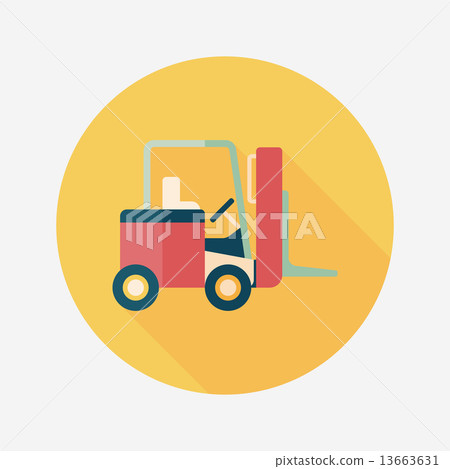 Transportation moving truck flat icon with long shadow,eps10 13663631