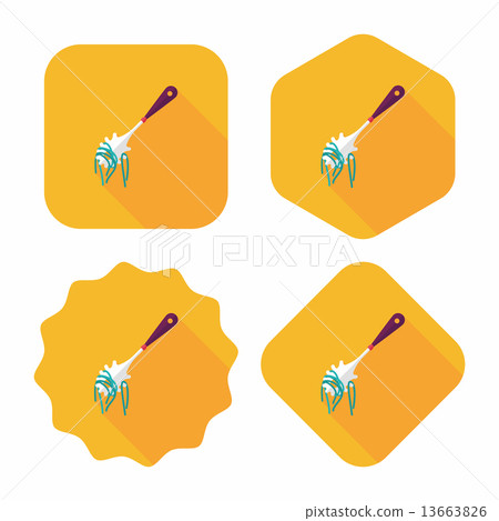 kitchenware spaghetti spoon flat icon with long shadow,eps10 kitchenware spaghetti spoon flat icon with long shadow,eps10 13663826