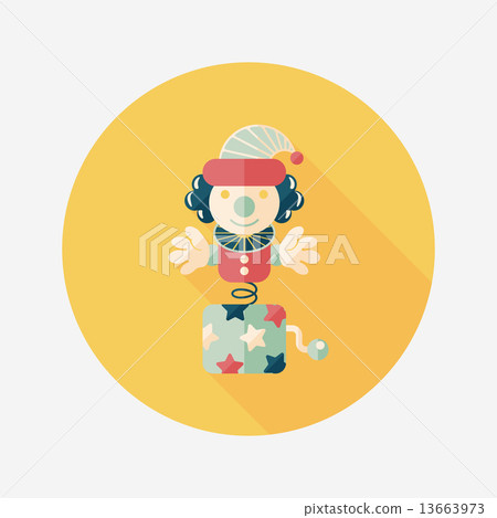 Jack in the box flat icon with long shadow,eps10-插圖素材 [13663973] - PIXTA圖庫
