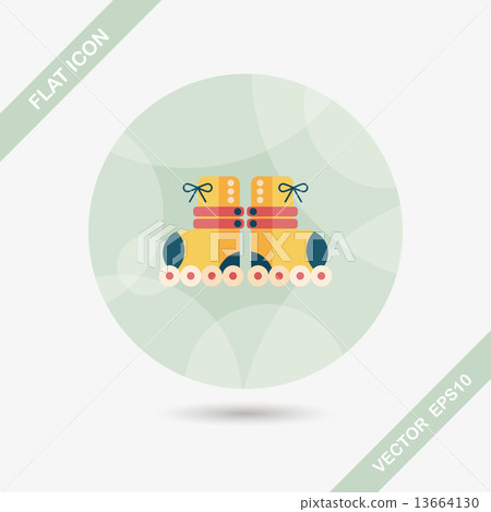 Roller skates flat icon with long shadow,eps10 Roller skates flat icon with long shadow,eps10 13664130