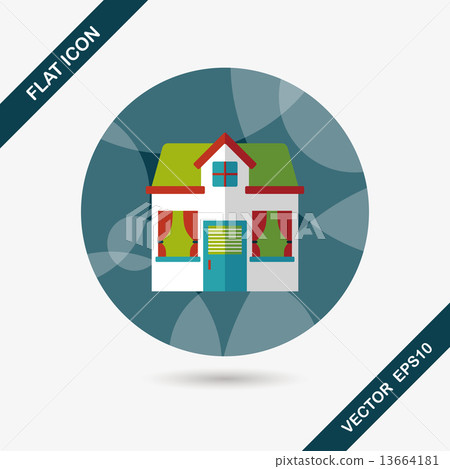 Building house flat icon with long shadow,eps10 - Stock Illustration ...