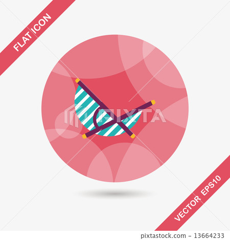 Lounger Beach Sun bed Chair flat icon with long shadow,eps10 Lounger Beach Sun bed Chair flat icon with long shadow,eps10 13664233