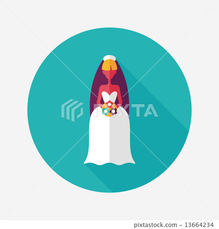wedding bride flat icon with long shadow,eps10 wedding bride flat icon with long shadow,eps10 13664234
