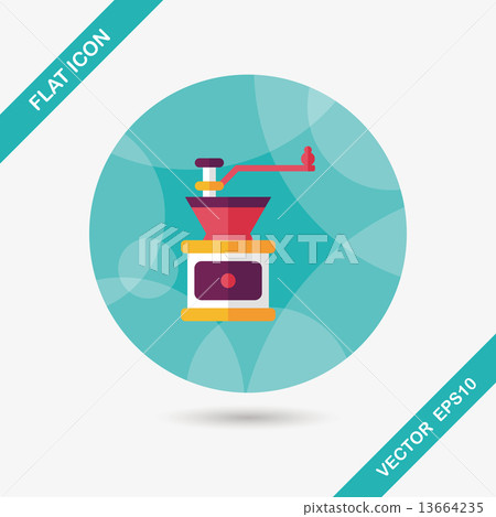grinding coffee machine flat icon with long shadow,eps10 grinding coffee machine flat icon with long shadow,eps10 13664235
