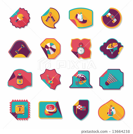 Sport sticker flat banner background set, eps10 Sport sticker flat banner background set, eps10 13664238
