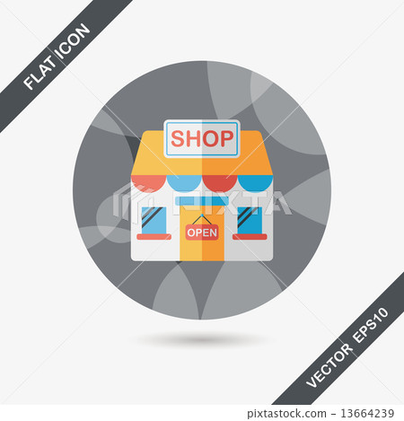shopping store flat icon with long shadow,eps10 13664239