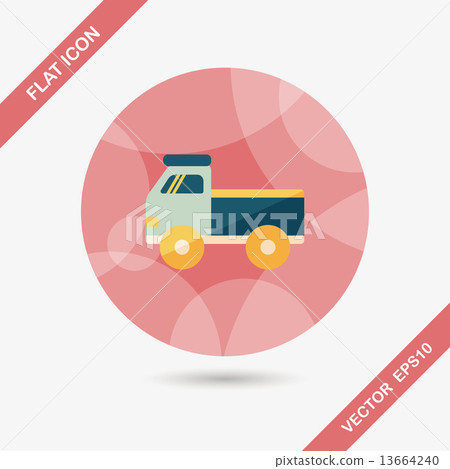 Truck flat icon with long shadow,eps10 Truck flat icon with long shadow,eps10 13664240