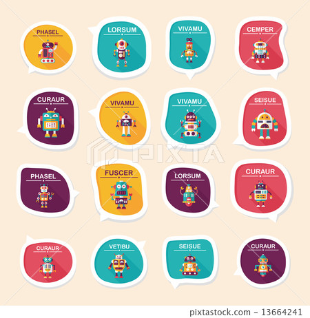 robot concept flat speech bubble background,eps10 robot concept flat speech bubble background,eps10 13664241