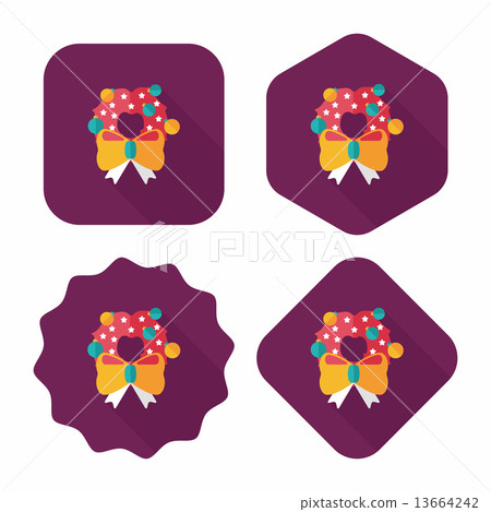 Christmas ribbon flat icon with long shadow eps10 13664242
